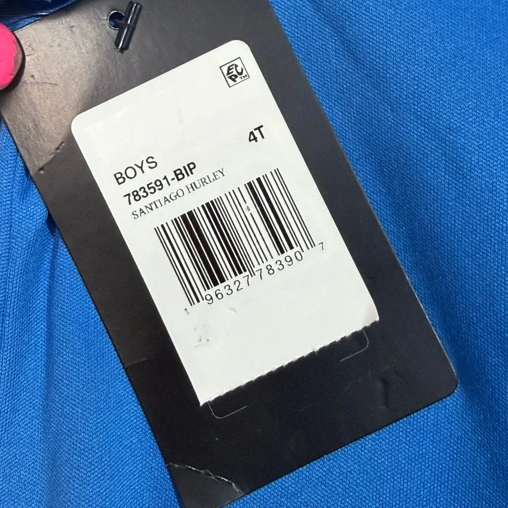 NWT Hurley Boys Blue UPF 50+ Short Sleeve Rash Guard Swim Shirt Size 4T